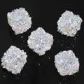 Colorful resin rhinestone square beads for DIY beaded pens and handmade jewelry design. - 19mm (5 Pcs/Pack) / Clear