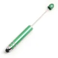 Green DIY beadable stylus pen with rubber touch tip and metal beading rod for crafts. - Green (SY021)