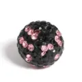 16mm Shamballa clay rhinestone bead colorful crystal ball DIY spacer jewelry accessory - 16mm Starry Sky - Black & Light Pink