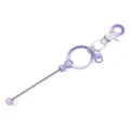 Llavero de cuentas DIY con mosquetón de metal degradado morado y anillos decorativos. - Púrpura Degradado