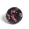 16mm Shamballa clay rhinestone bead black pink crystal spacer DIY jewelry making accessory - 16mm Starry Sky - Black & Dark Pink