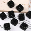 Perles carrees en strass noir pour fabrication de bijoux DIY perles de cristal scintillantes. - 17mm / Noir