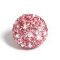 16mm Shamballa clay rhinestone ball colorful crystal pave spacer DIY jewelry craft bead - 16mm Starry Sky - Light Pink