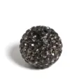 16mm Shamballa Clay Rhinestone Bead, Dark Gunmetal Pavé Crystal DIY Spacer Jewelry Accessory - 16mm Solid Color - Gunmetal Grey