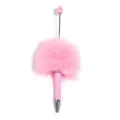 Roze pluche pompon kraal balpen, creatief DIY schattig pluche schrijfwaren item voor meisjes. - ZK176-Snoepjes lichtroze