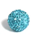 Light blue 16mm Shamballa rhinestone clay bead, sparkling crystal DIY spacer jewelry accessory. - 16mm Solid Color - Lake Blue