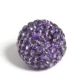 16mm purple Shamballa clay rhinestone spacer bead DIY full crystal ball jewelry accessory - 16mm Solid Color - Purple