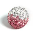 16mm Shamballa Clay Rhinestone Bead Pink Gradient DIY Spacer Bead Jewelry Accessory - 16mm Gradient - Pink