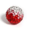 Shamballa clay rhinestone bead, 16mm gradient red pink white crystal DIY spacer for jewelry. - 16mm Gradient - Red
