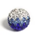 16mm Shamballa Clay Rhinestone Bead Blue White Gradient DIY Spacer Bead Accessory - 16mm Gradient - Blue