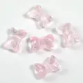 Pink crystal glass bow beads loose charm for DIY jewelry making bracelet necklace variant - 10x14mm / Light Pink