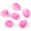 Pink translucent glass beads with 3D shell and starfish design. Perfect for DIY bracelet. - Jelly Peach