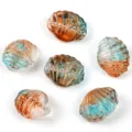 Glass shell beads gradient orange blue DIY jewelry accessories spacer loose beads - Gradient Green Orange