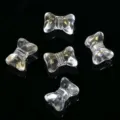 Clear Glass Bowknot Beads DIY Bracelet Necklace Jewelry Accessories Transparent Crystal - 10x14mm / Glitter Style
