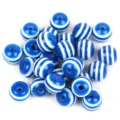Blue and white striped resin beads DIY jewelry bracelet accessories loose beads 1000pcs - Sapphire Blue
