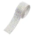 Self-adhesive rhinestone strip multi-row crystal mesh drill tape for DIY accessories - 4 Rows of Rhinestones 0.8cm / AB Color