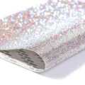 Fyllo pleigmatos strass 2mm thermokollitiki autokolliti petra gia roucha DIY axesouar - Στρας Νο. 6 - 24x20cm / Λευκό AB Χρώμα