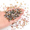 Στράς επίπεδης πλάτης για nail art και DIY χειροτεχνίες, κρύσταλλο AB, λαμπερά διαμάντια. - SS4 (1.5-1.6mm Περίπου 1440 Τμχ) / Κόκκινη Φλόγα