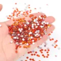 Πορτοκαλί επίπεδα κρύσταλλα στρας για DIY nail art και επαγγελματικά αξεσουάρ χειροτεχνίας - Πορτοκαλί Κόκκινο