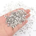 Κρύσταλλα strass με επίπεδη πλάτη για nail art και DIY χειροτεχνίες, λαμπερά διαμάντια. - Λευκό