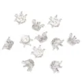 Cuentas espaciadoras de corona de diamantes de imitación para joyería DIY y cadenas de teléfonos. - Estilo Plateado