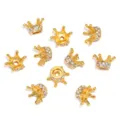 Cuentas espaciadoras de corona con diamantes de imitacion doradas para manualidades y joyas. - Estilo Dorado