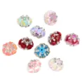 Perline di fiori di rose in resina colorata con strass per gioielli fai da te e accessori. - colori misti casuali