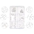 Zilveren piercing sieradenset in transparante doos met verschillende stijlen en ringen. - Set 3