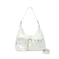 Sac bandoulière ita bag en cuir PU blanc avec des poches fenêtres transparentes et boucle. - Blanc