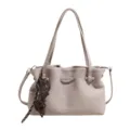 Borsa a tracolla tote minimalista grigia in ecopelle PU grande capacità per donna elegante - Grigio