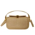 Borsa a tracolla in paglia intrecciata da donna elegante borsa quadrata retrò casual - Kaki