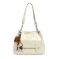 Sac à épaule rétro grande capacité pour femme sac fourre-tout mode chaîne tendance - Avec Pendentif / Blanc Cassé