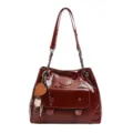 Vintage large capacity women's shoulder bag, stylish chain strap tote bag for daily commute. - Red