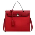 Sac à main bandoulière élégant en toile rouge grande capacité fourre-tout tendance. - Rouge