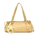 Sac a main epaule plisse en cuir PU pour femme, grand cabas vintage de commute mode chic. - Avec Pendentif / Jaune
