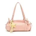 Sac cabas plissé rose grande capacité pour femme sac bandoulière décontracté avec étoile - Avec Pendentif / Rose
