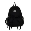 Zaino casual minimalista nero per donna, borsa scolastica per studenti leggera e capiente. - Taglia L / Nero