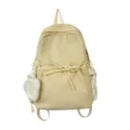 Zaino casual in nylon da donna borsa scolastica da viaggio quotidiano con grazioso fiocco - Taglia L / Giallo