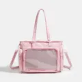 Bolso de hombro rosa con estrella ita bag, ventana transparente para fans y uso diario. - Rosa