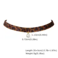 Collar gargantilla de terciopelo con estampado de leopardo y colgante de cristal de gota. - Gargantilla de Leopardo Ancha con Colgante de Cristal en Gota (NC-2829G) / Peso 5g