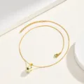 Collana con catena a serpente dorata con un grazioso ciondolo a forma di pallone da calcio. - Collana Ciondolo Calcio Tondo (Nero e Bianco)