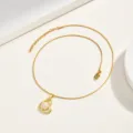 Collana a catena di serpente placcata in oro con ciondolo a cuore e motivo a sfera. - Collana Ciondolo Cuore Calcio (Rosa e Bianco)