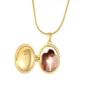 Goldenes Medaillon Halskette mit oeffnbarem Foto Anhaenger und eleganter Schlangenkette. - Benutzerdefinierter Fotostil