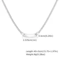 Stainless steel curb chain necklace with blank curved ID plate, adjustable length. - Silver Style (NC-3045S) / Steel