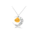 Silver moon gold heart aunt necklace engraved love you to the moon and back pendant gift - Aunt Moon Heart Necklace (A1126-Aunt) / Gold and Silver Two-tone