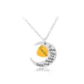 Silver moon necklace grandma love you to the moon and back pendant jewelry gift for women - Grandma Moon Heart Necklace (A1126-Grandma) / Gold and Silver Two-tone