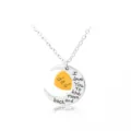 Silver Crescent Moon Dad Necklace I Love You To The Moon And Back Heart Jewelry - Dad Moon Heart Necklace (A1126-Dad) / Gold and Silver Two-tone