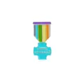 Cute enamel pin cartoon badge metal lapel brooch rainbow medal design coping admirably - Rainbow Stripe Medal (C1878-4)
