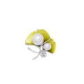 Ginkgo leaf pearl brooch elegant vintage scarf pin stylish clothing accessory option - Yellow