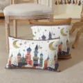 Jacquard stars moon castle throw pillow cover sofa decorative cushion lumbar pillow case - 45x45 Pillowcase (Cover Only) / Castle